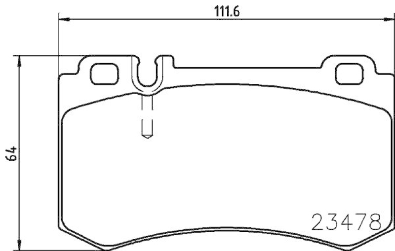 HELLA 8DB 355 014-941 Bremsbelagsatz, Scheibenbremsbelag für MB