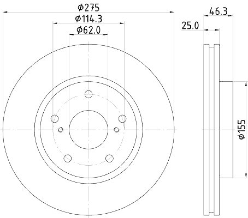 HELLA 8DD 355 117-361 Bremsscheibe 55327PRO