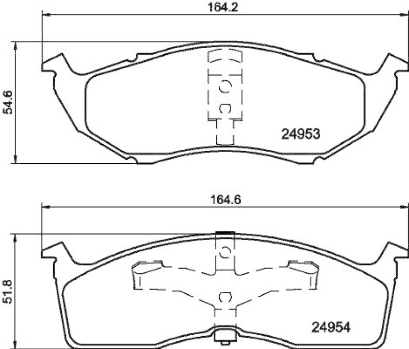 HELLA 8DB 355 014-971 Bremsbelagsatz, Scheibenbremsbelag für CHRYSLER