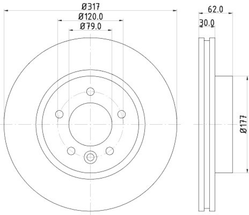 HELLA 8DD 355 129-471 Bremsscheibe für LANDROVER