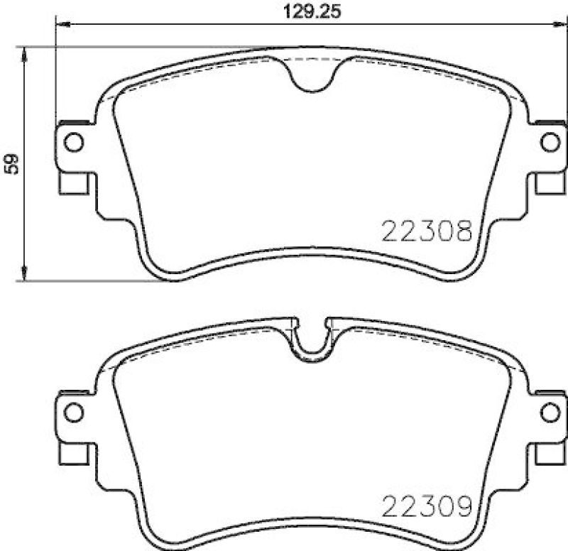 HELLA 8DB 355 024-791 Bremsbelagsatz, Scheibenbremsbelag für AUDI