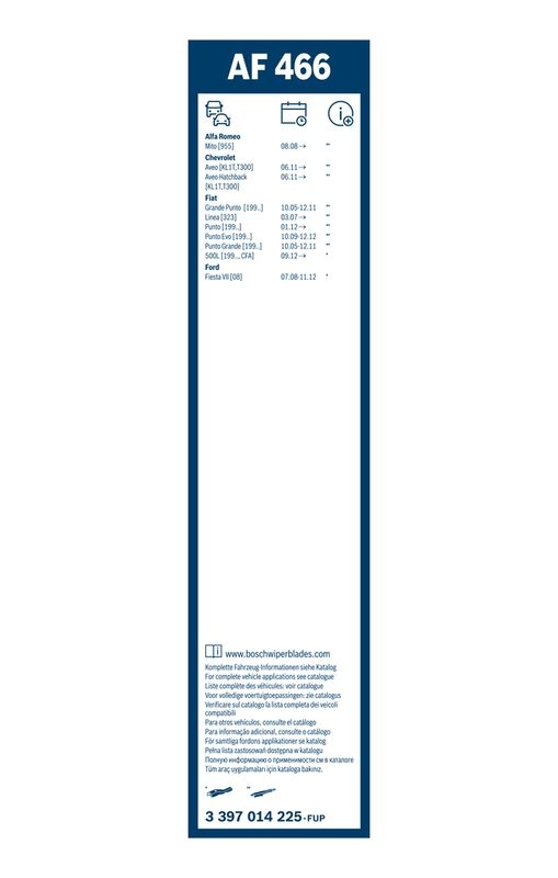 BOSCH 3 397 014 225 Wischblatt AF466 Aerofit Scheibenwischer 650/380 mm