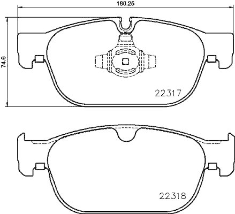 HELLA 8DB 355 024-801 Bremsbelagsatz, Scheibenbremsbelag für VOLVO