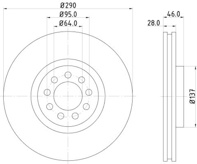 HELLA 8DD 355 117-461 Bremsscheibe für IVECO