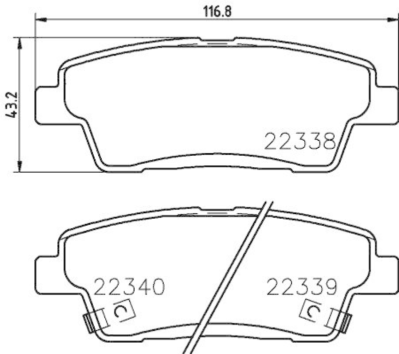 HELLA 8DB 355 024-841 Bremsbelagsatz, Scheibenbremsbelag für HYUNDAI/KIA