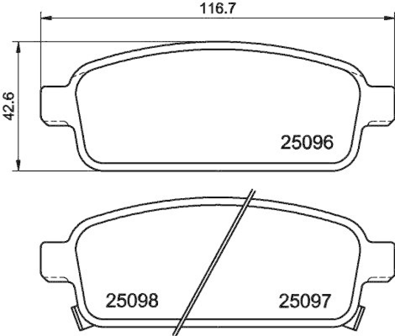 HELLA 8DB 355 024-861 Bremsbelagsatz, Scheibenbremsbelag für OPEL