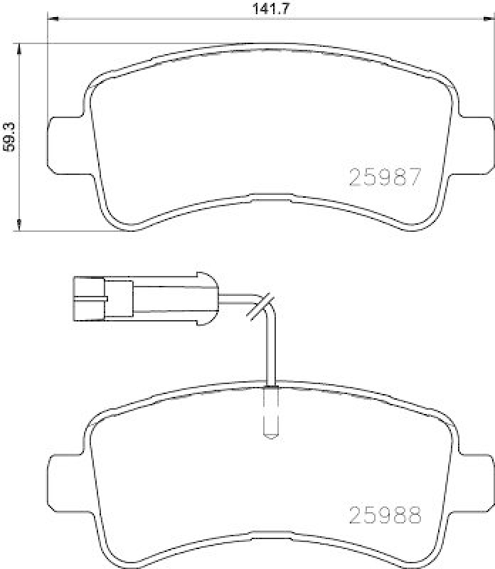 HELLA 8DB 355 024-871 Bremsbelagsatz, Scheibenbremsbelag für P.S.A/FIAT