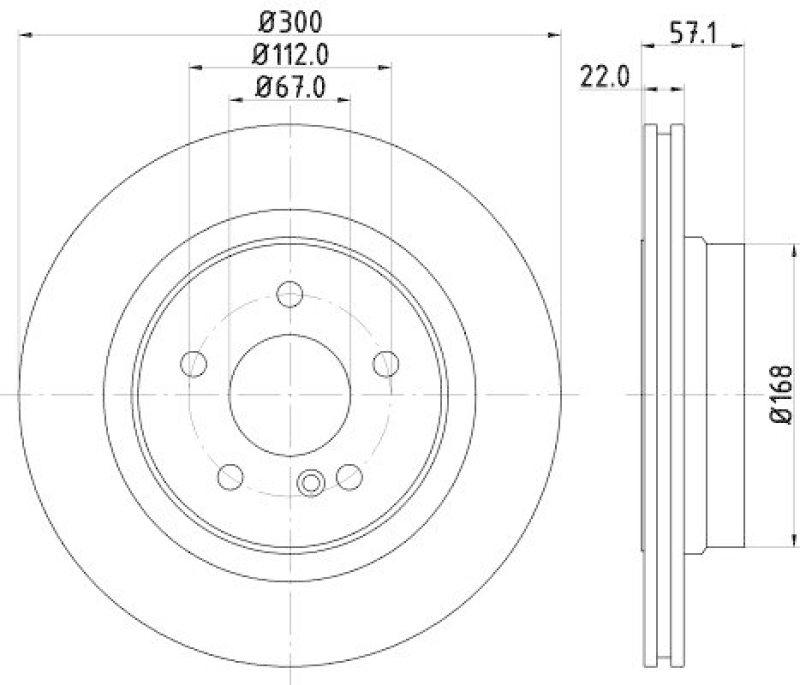 HELLA 8DD 355 129-531 Bremsscheibe für MB