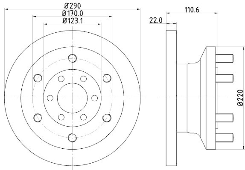 HELLA 8DD 355 117-501 Bremsscheibe 54754