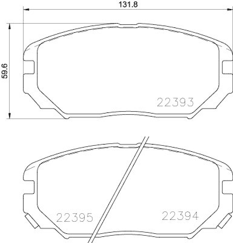 HELLA 8DB 355 024-891 Bremsbelagsatz, Scheibenbremsbelag für HYUNDAI TUCSON (JM)