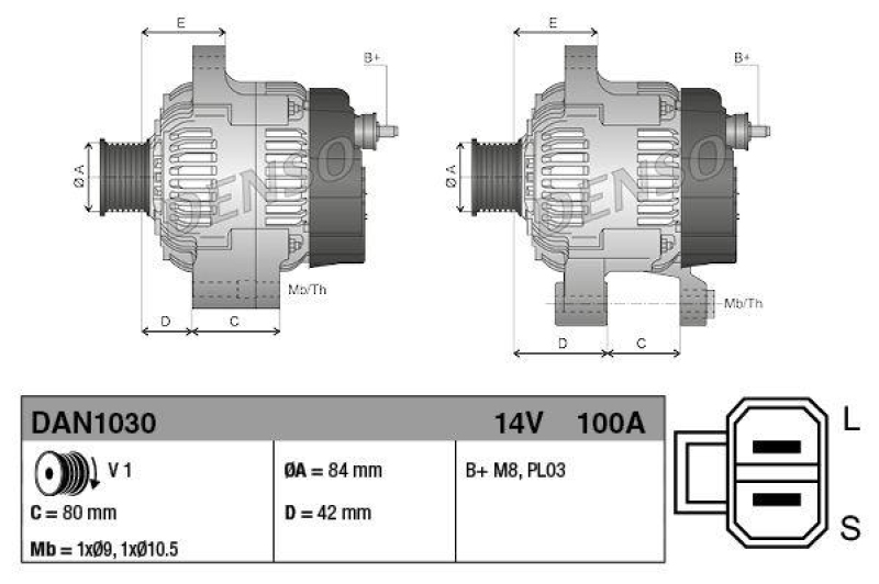 DENSO DAN1030 Generator NISSAN ALMERA TINO (00-)