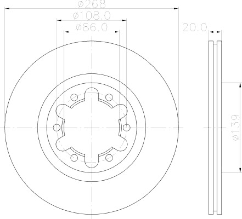 HELLA 8DD 355 117-671 Bremsscheibe 55359