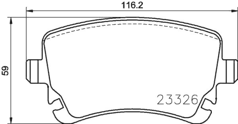 HELLA 8DB 355 024-961 Bremsbelagsatz, Scheibenbremsbelag für BENTLEY CONTINENTAL