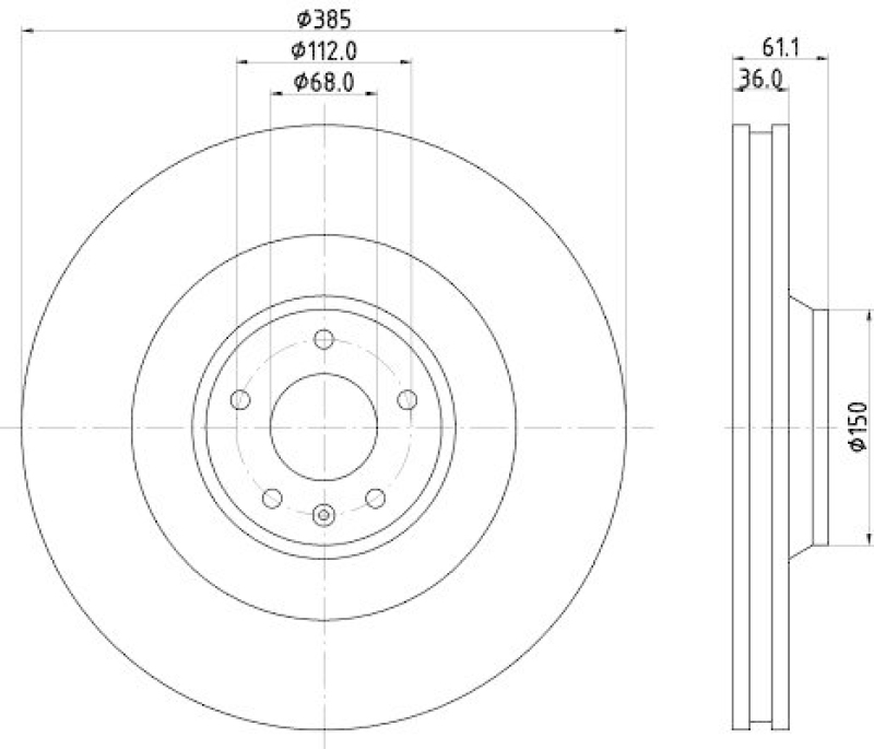 HELLA 8DD 355 129-601 Bremsscheibe für AUDI