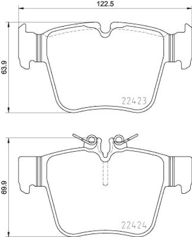 HELLA 8DB 355 024-991 Bremsbelagsatz, Scheibenbremsbelag für MB