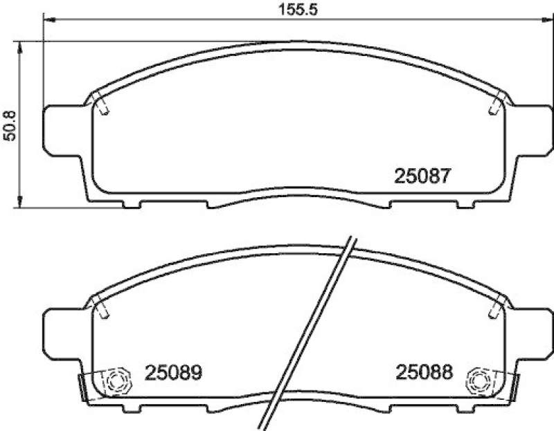 HELLA 8DB 355 015-321 Bremsbelagsatz, Scheibenbremsbelag für NISSAN