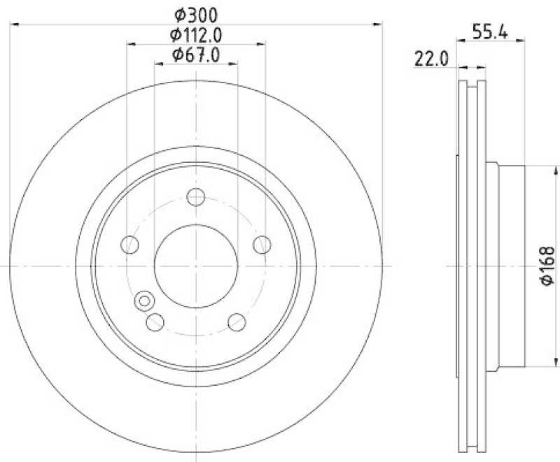 HELLA 8DD 355 117-771 Bremsscheibe für MB