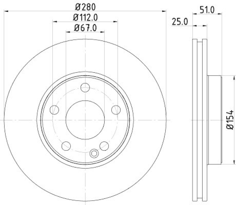 HELLA 8DD 355 129-671 Bremsscheibe für MB