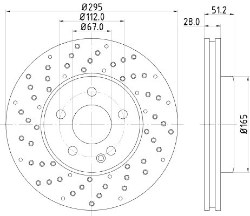 HELLA 8DD 355 129-681 Bremsscheibe für MB