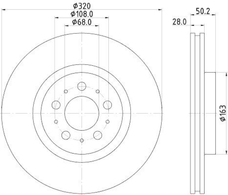 HELLA 8DD 355 117-851 Bremsscheibe 54782PRO