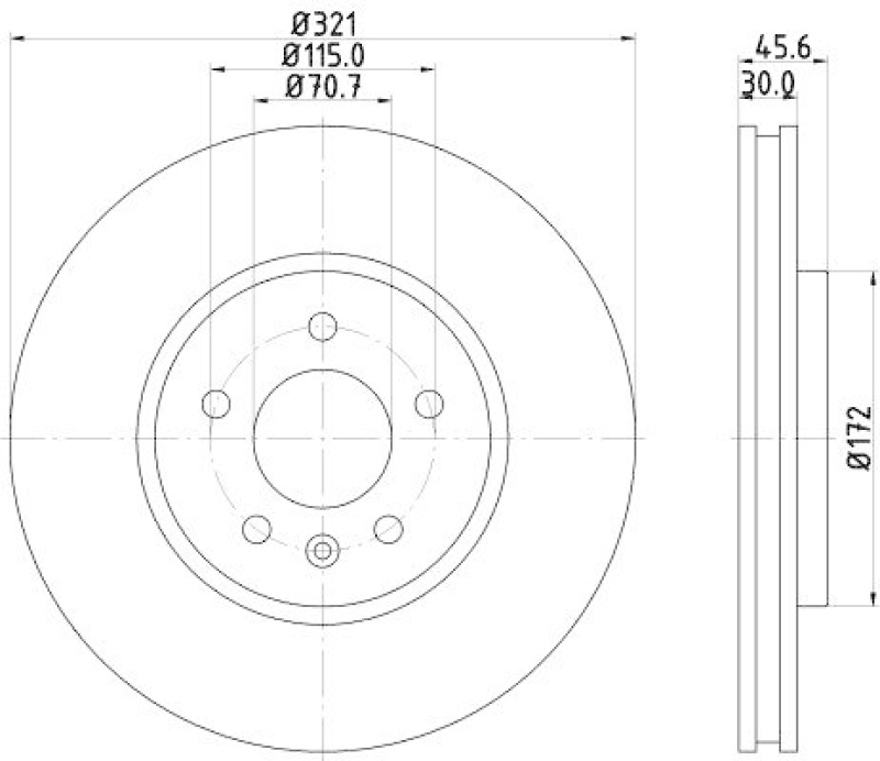 HELLA 8DD 355 129-691 Bremsscheibe für OPEL