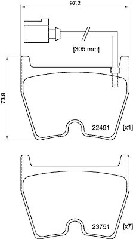 HELLA 8DB 355 025-171 Scheibenbremsbelagsatz