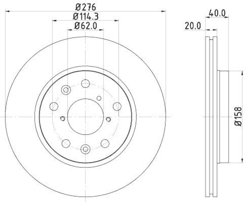 HELLA 8DD 355 117-881 Bremsscheibe 55047PRO