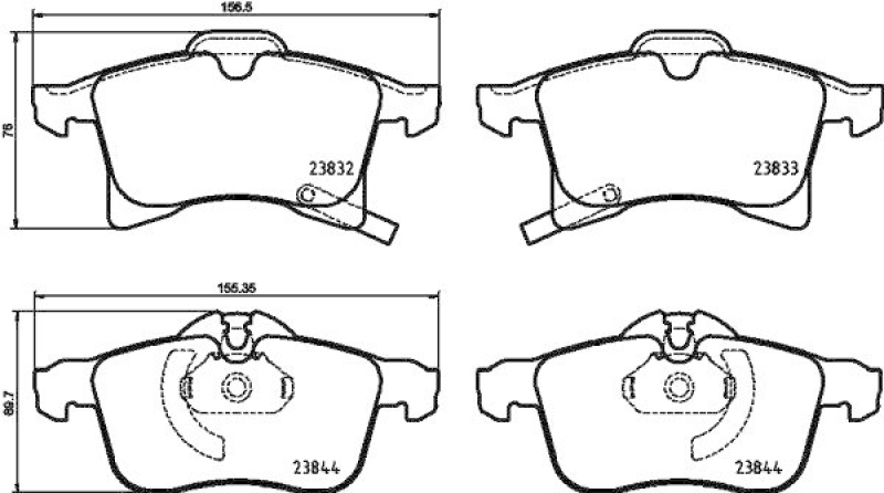 HELLA 8DB 355 025-191 Bremsbelagsatz, Scheibenbremsbelag für OPEL