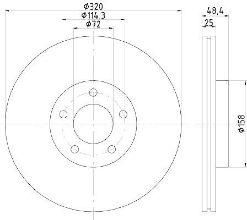 HELLA 8DD 355 117-891 Bremsscheibe 55235PRO