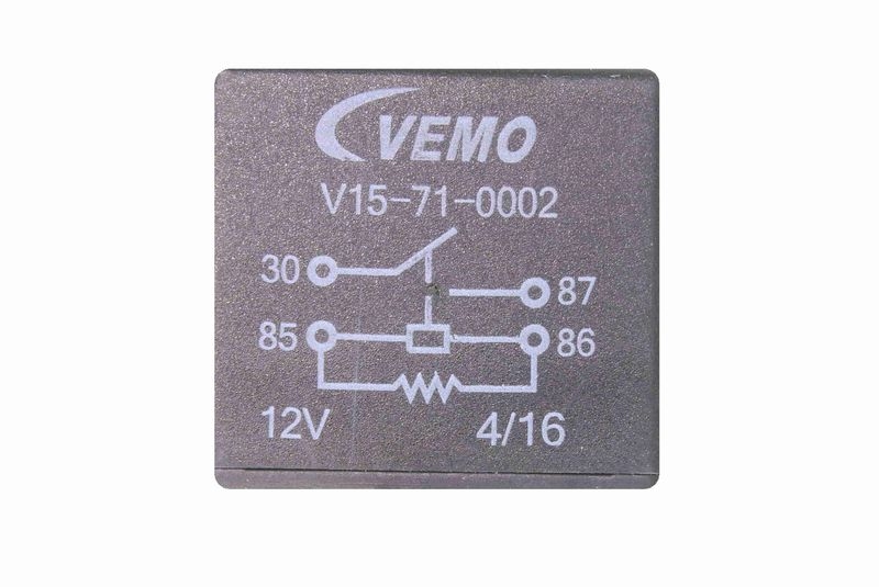 VEMO V15-71-0002 Relais, Kühlerlüfternachlauf 12V, 4 Pins, 40A, Relaisnummer 645 12 V für AUDI