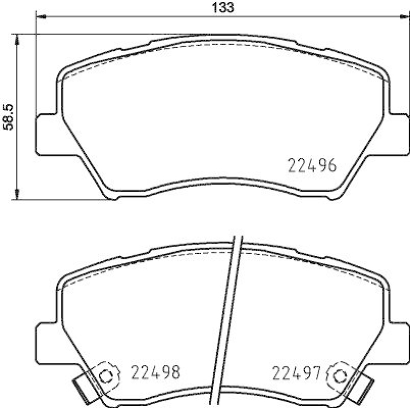 HELLA 8DB 355 025-211 Bremsbelagsatz, Scheibenbremsbelag für RENAULT FLUENCE (L3_)