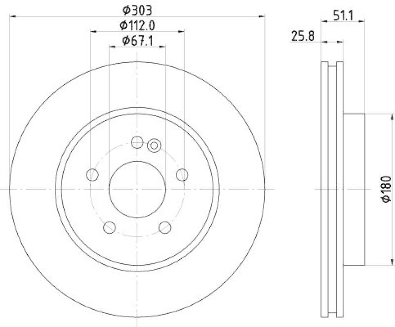 HELLA 8DD 355 129-751 Bremsscheibe für MB M-CLASS (W163)