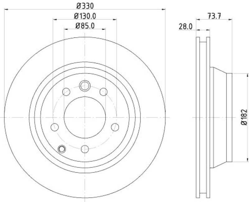 HELLA 8DD 355 129-761 Bremsscheibe für VW/PORSCHE/AUDI