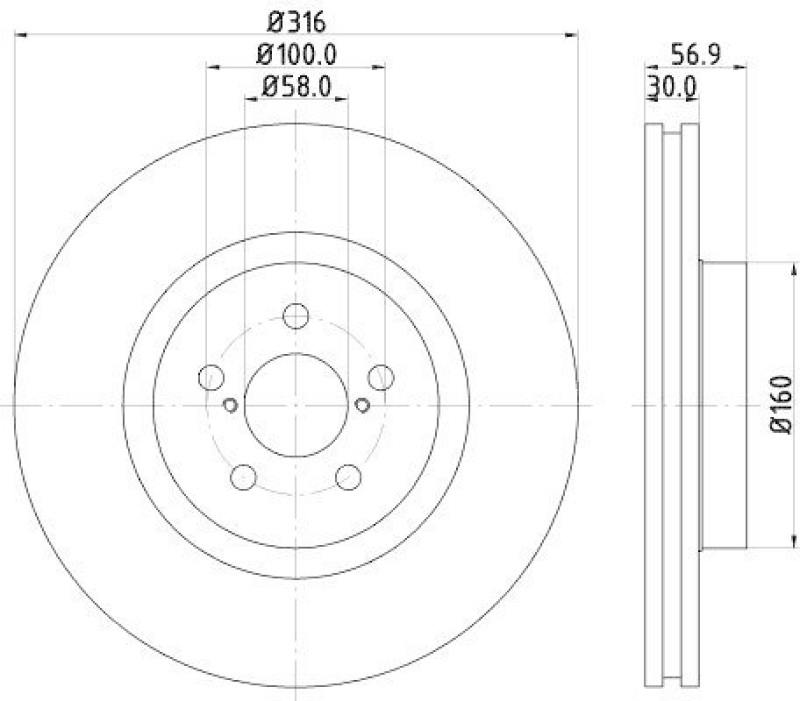 HELLA 8DD 355 117-921 Bremsscheibe 55365PRO