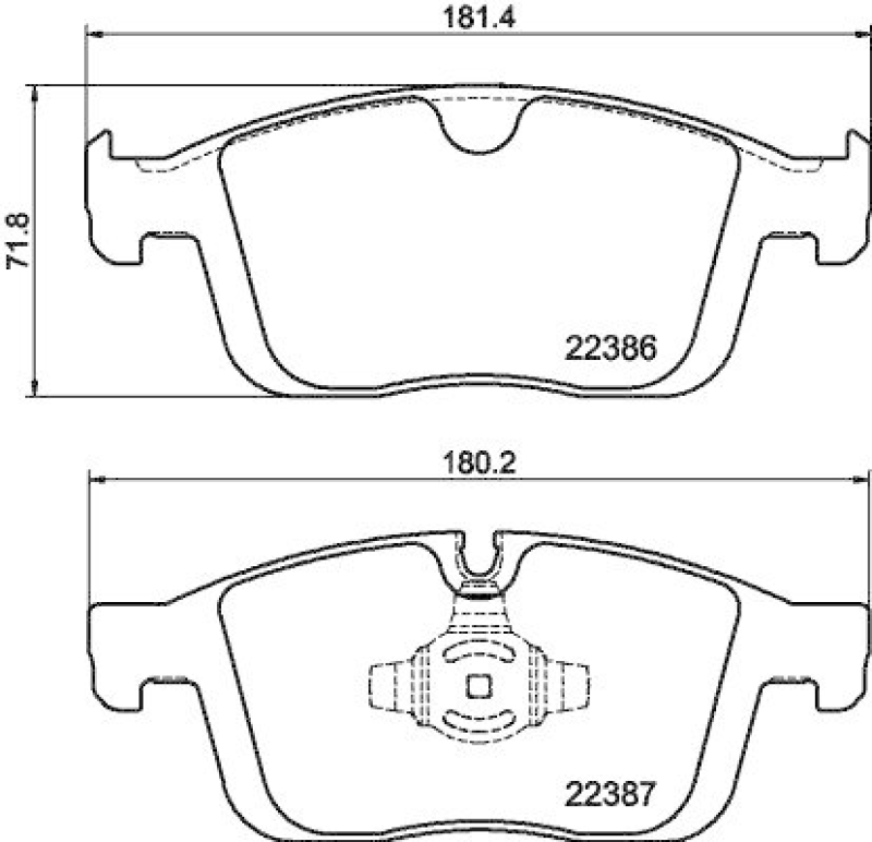 HELLA 8DB 355 025-261 Bremsbelagsatz, Scheibenbremsbelag für VOLVO