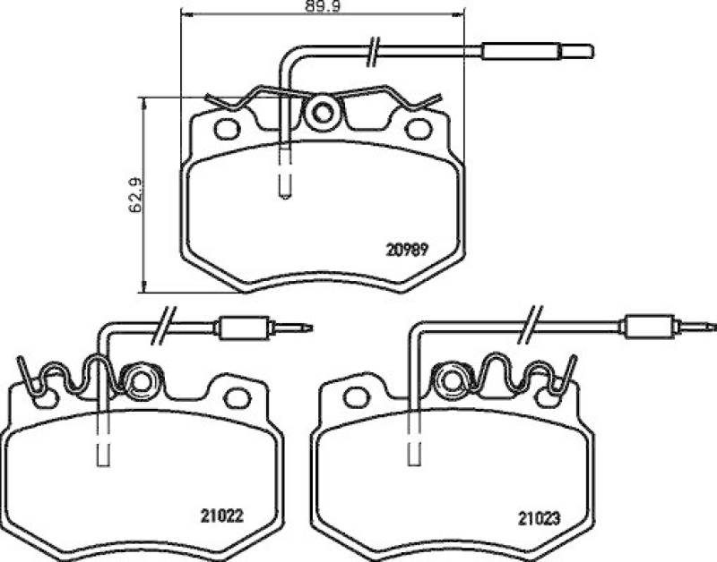 HELLA 8DB 355 015-511 Bremsbelagsatz, Scheibenbremsbelag für P.S.A