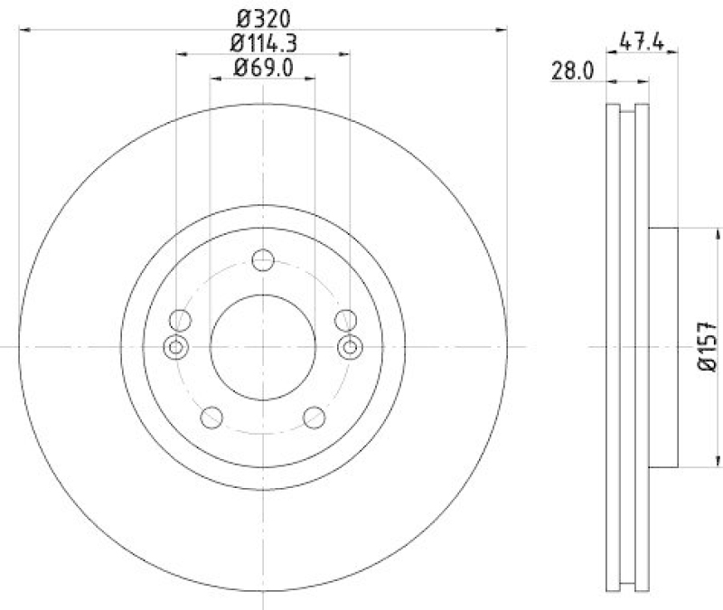 HELLA 8DD 355 117-971 Bremsscheibe für HYUNDAI/KIA