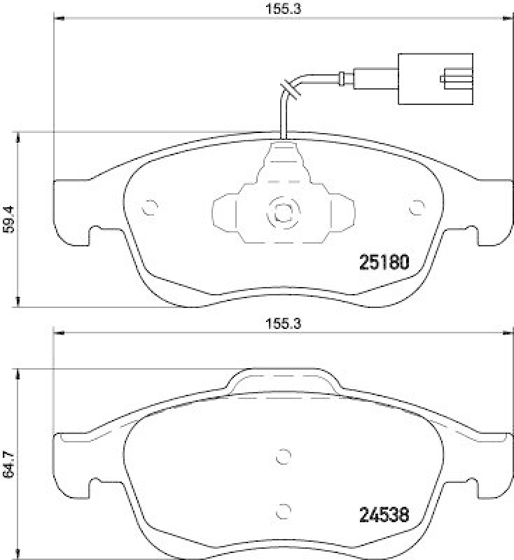 HELLA 8DB 355 015-521 Bremsbelagsatz, Scheibenbremsbelag für ALFA GIULIETTA (940_)