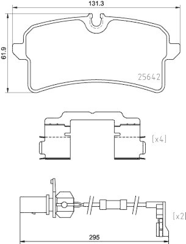 HELLA 8DB 355 025-291 Bremsbelagsatz, Scheibenbremsbelag