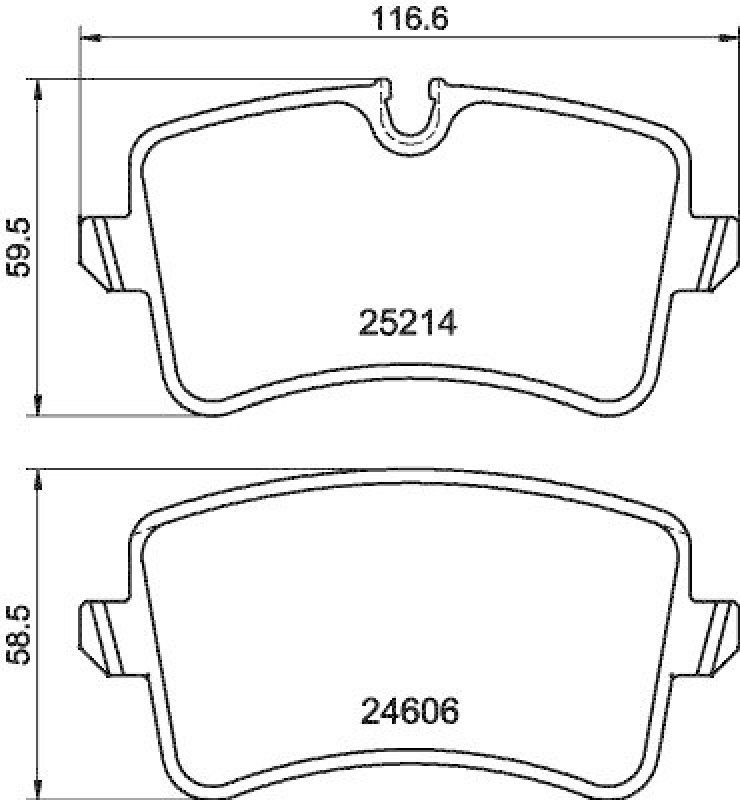 HELLA 8DB 355 025-311 Bremsbelagsatz, Scheibenbremsbelag