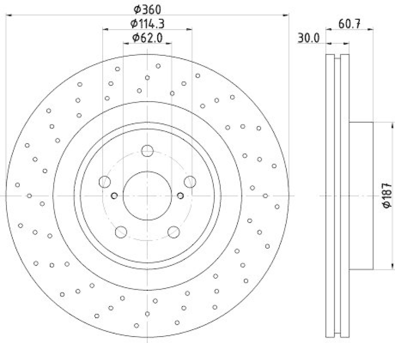 HELLA 8DD 355 129-851 Bremsscheibe für LEXUS IS II