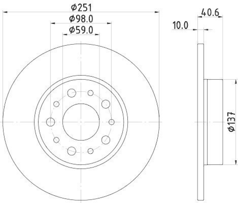 HELLA 8DD 355 118-071 Bremsscheibe 55443PRO