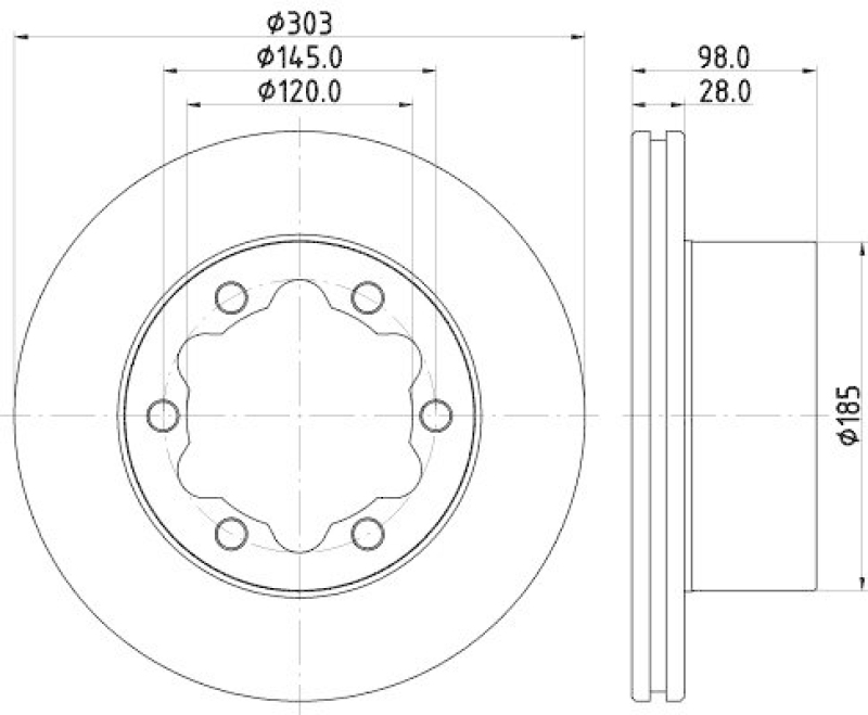 HELLA 8DD 355 129-991 Bremsscheibe