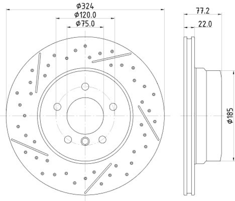 HELLA 8DD 355 130-011 Bremsscheibe