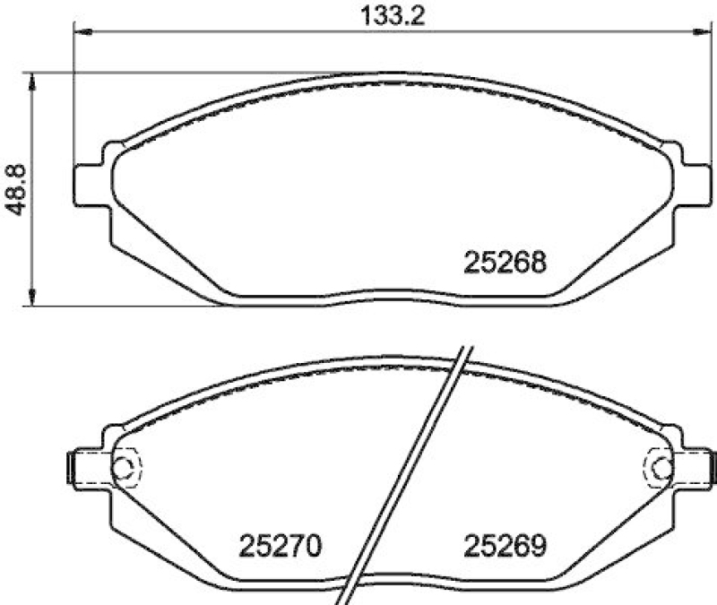 HELLA 8DB 355 015-771 Bremsbelagsatz, Scheibenbremsbelag für CHEVROLET