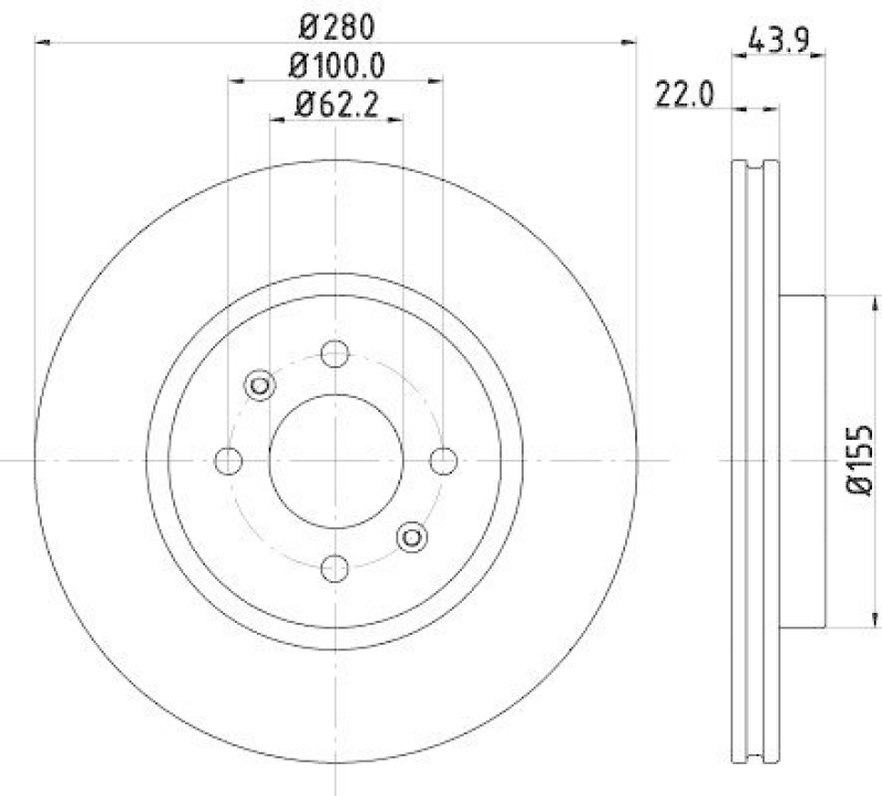 HELLA 8DD 355 118-251 Bremsscheibe 55393PRO