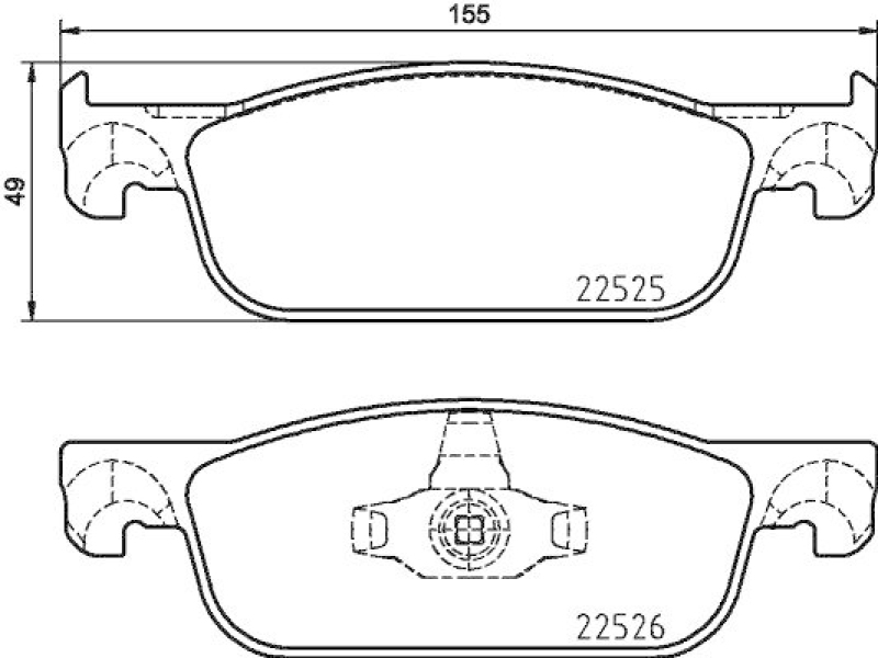 HELLA 8DB 355 025-471 Bremsbelagsatz, Scheibenbremsbelag für DACIA/RENAULT