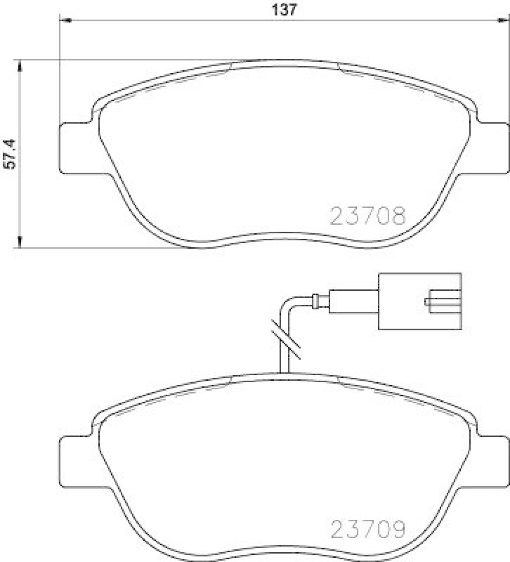 HELLA 8DB 355 015-791 Bremsbelagsatz, Scheibenbremsbelag für FIAT/ABARTH