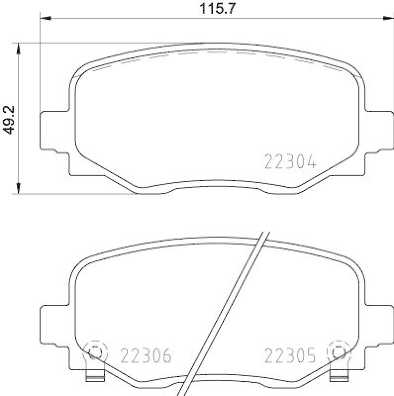 HELLA 8DB 355 025-481 Bremsbelagsatz, Scheibenb