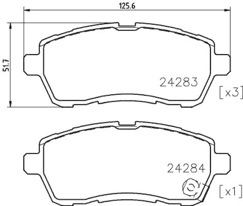 HELLA 8DB 355 025-501 Bremsbelagsatz, Scheibenbremsbelag